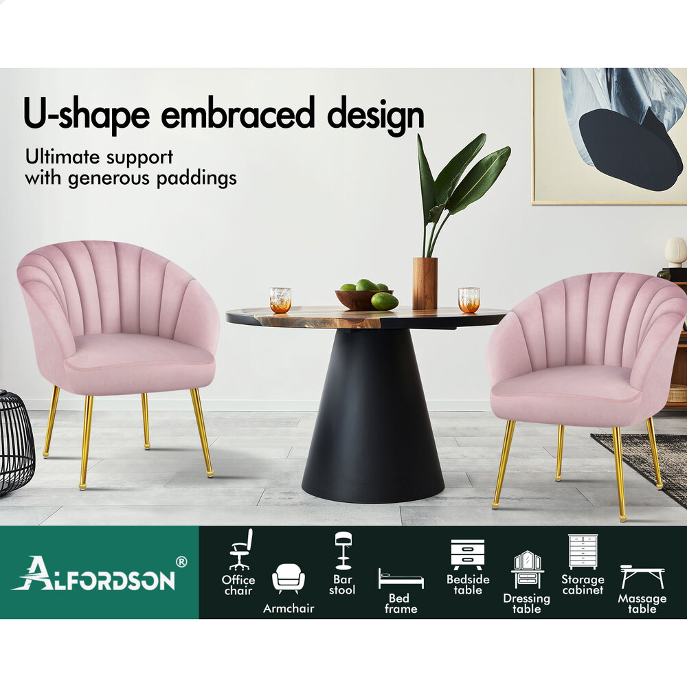 ALFORDSON Armchair Lounge Chair Tub Arm Chair Accent Chairs Sofa Couch Velvet - Picture 52 of 70