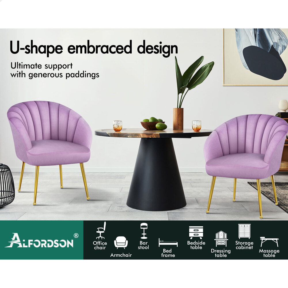 ALFORDSON Armchair Lounge Chair Tub Arm Chair Accent Chairs Sofa Couch Velvet - Picture 62 of 70