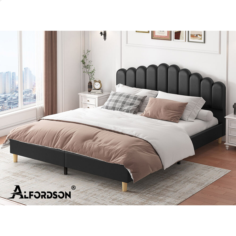 ALFORDSON Bed Frame Queen Double King Single Mattress Base Leather Fabric - Picture 88 of 245