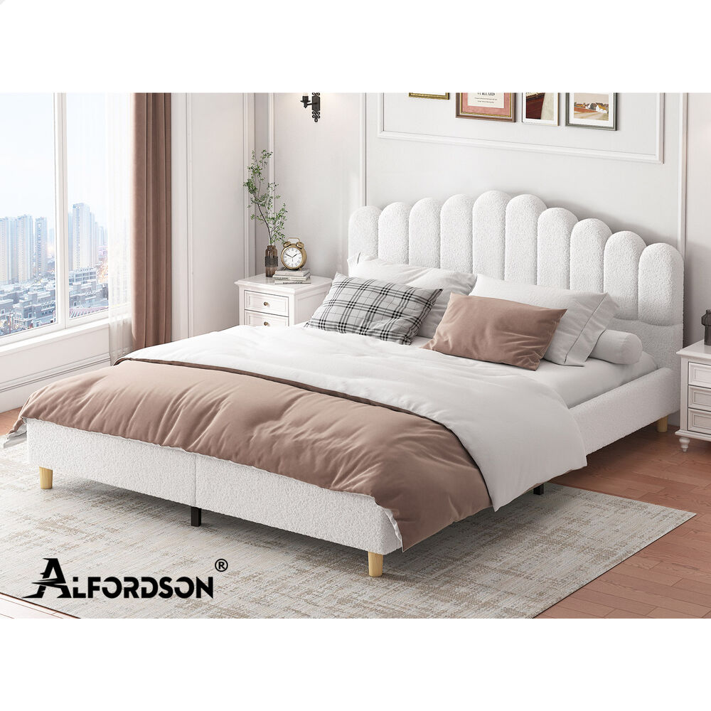ALFORDSON Bed Frame Queen Double King Single Mattress Base Leather Fabric - Picture 64 of 245
