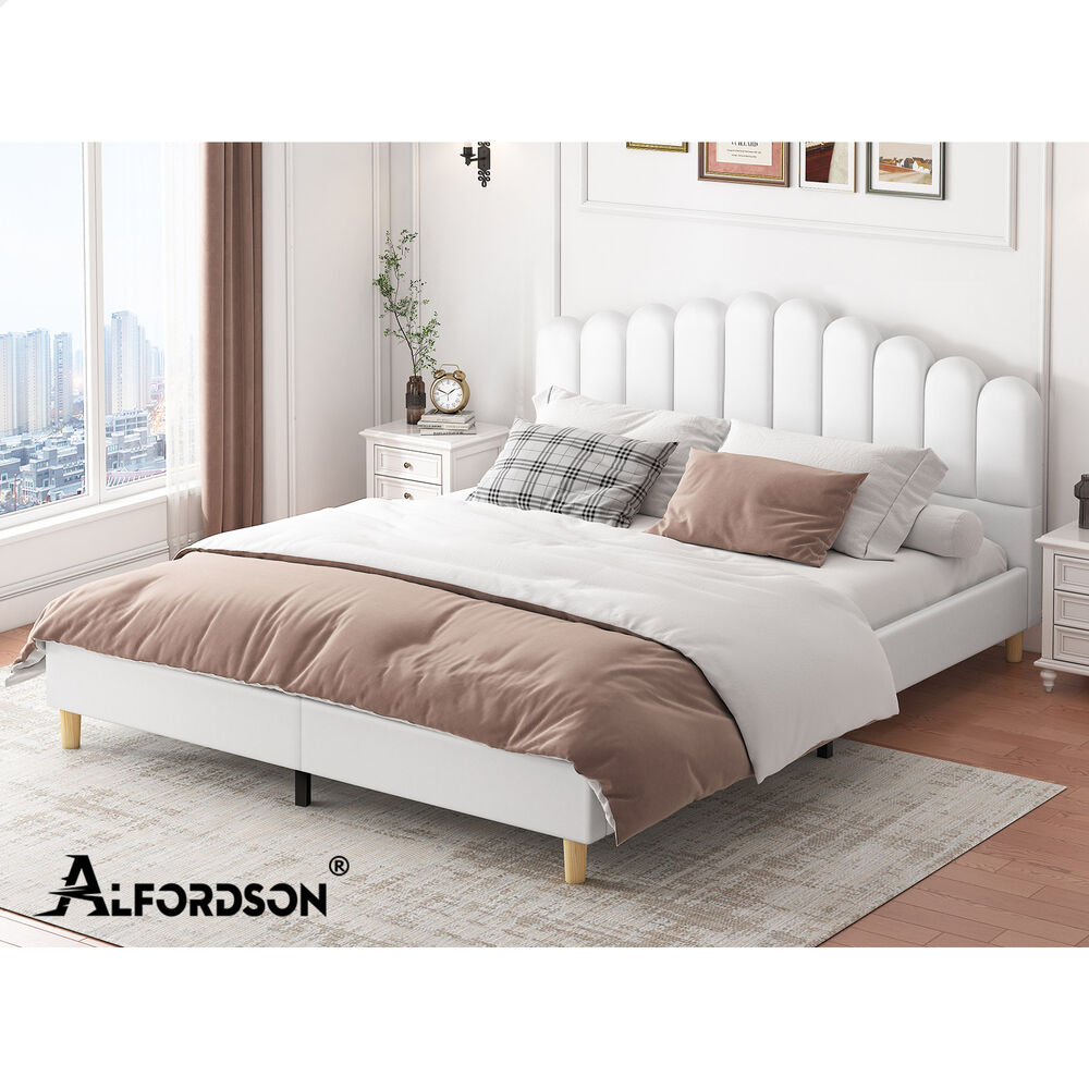 ALFORDSON Bed Frame Queen Double King Single Mattress Base Leather Fabric - Picture 100 of 245