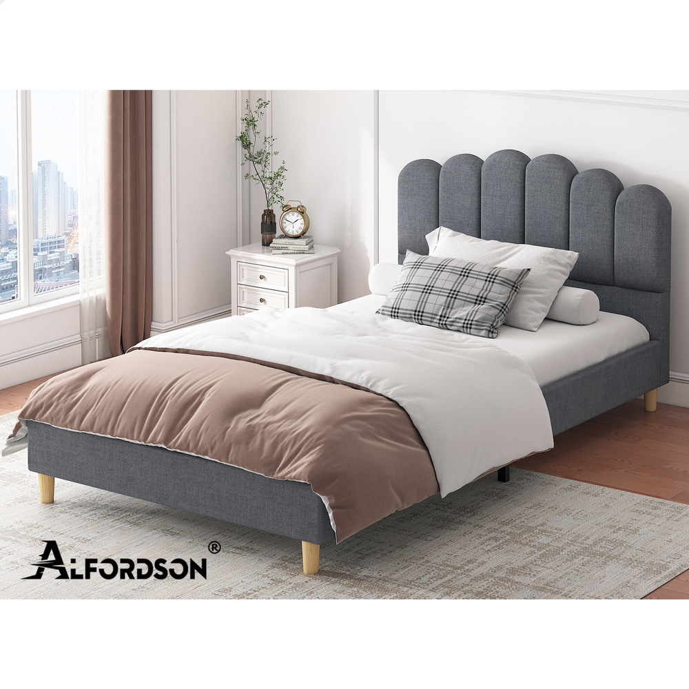 ALFORDSON Bed Frame Queen Double King Single Mattress Base Leather Fabric - Picture 124 of 245