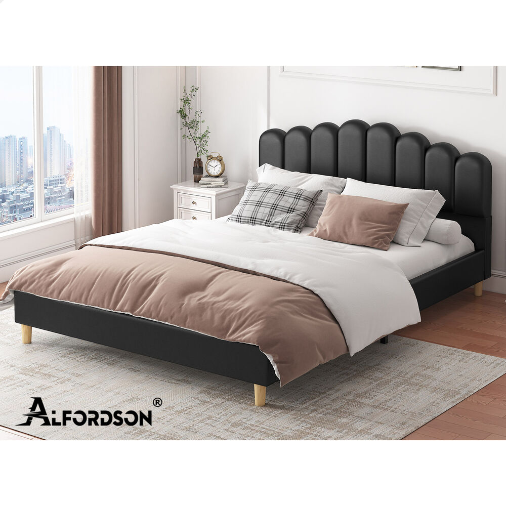 ALFORDSON Bed Frame Queen Double King Single Mattress Base Leather Fabric - Picture 184 of 245