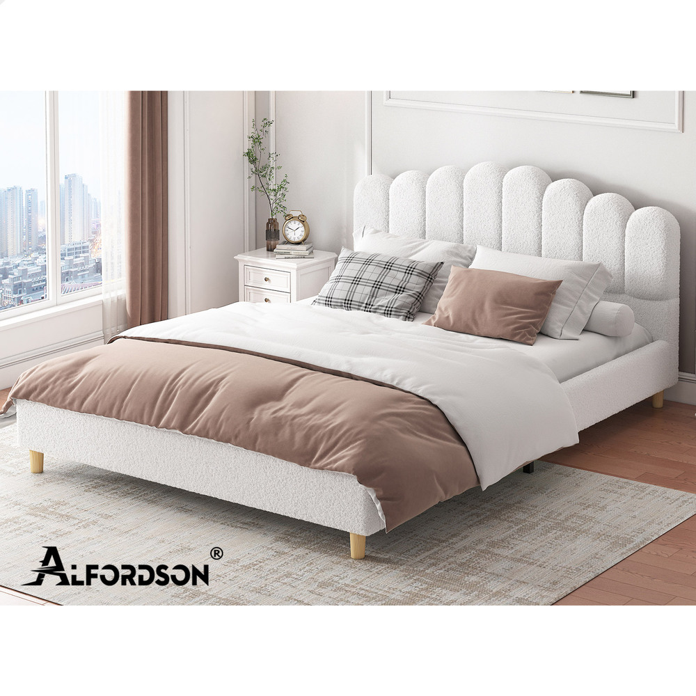 ALFORDSON Bed Frame Queen Double King Single Mattress Base Leather Fabric - Picture 160 of 245