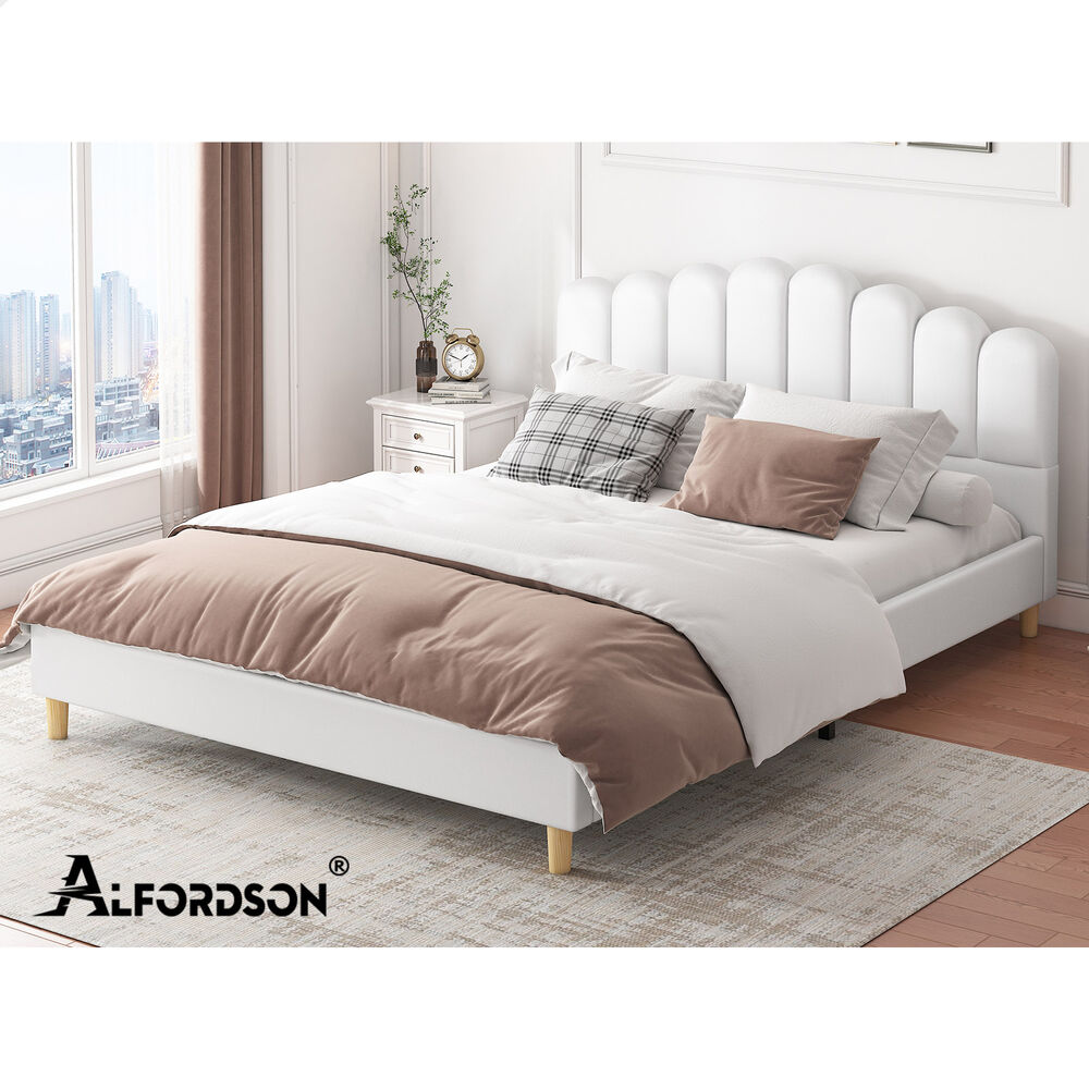 ALFORDSON Bed Frame Queen Double King Single Mattress Base Leather Fabric - Picture 196 of 245