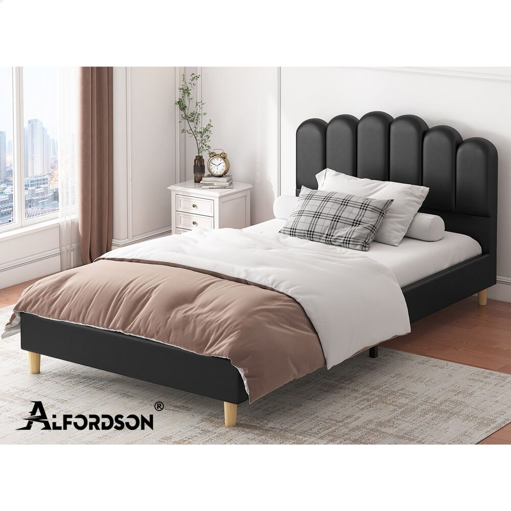 ALFORDSON Bed Frame Queen Double King Single Mattress Base Leather Fabric - Picture 232 of 245