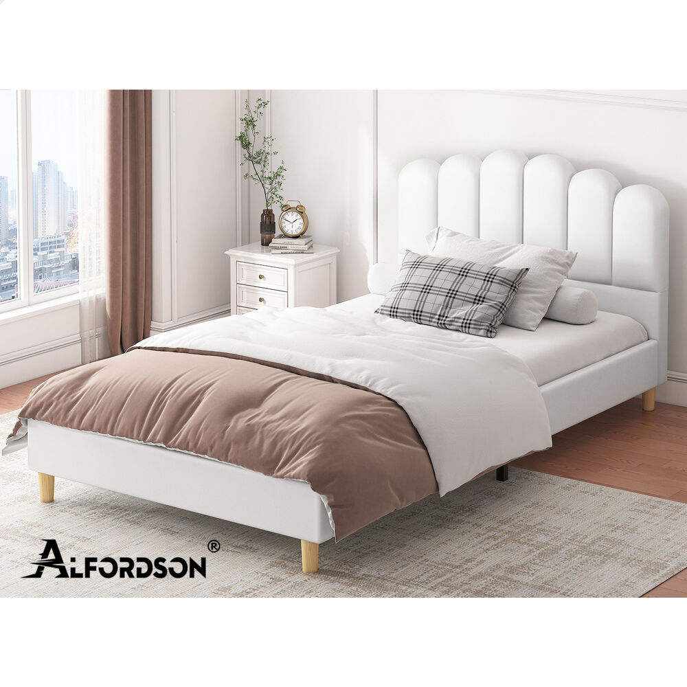 ALFORDSON Bed Frame Queen Double King Single Mattress Base Leather Fabric - Picture 244 of 245