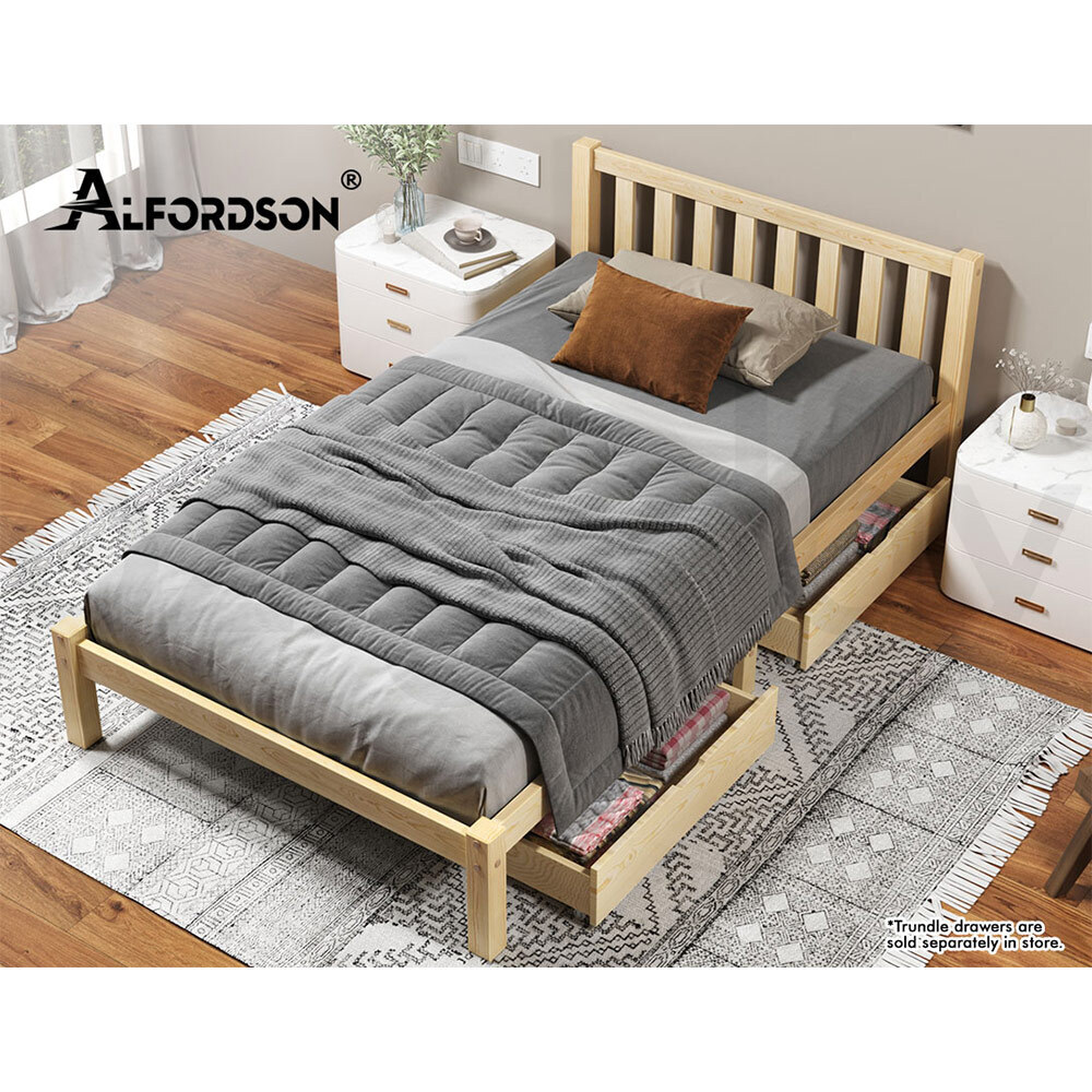 ALFORDSON Bed Frame Queen Double King Single Size Wooden Mattress Base Fenella - Picture 91 of 146
