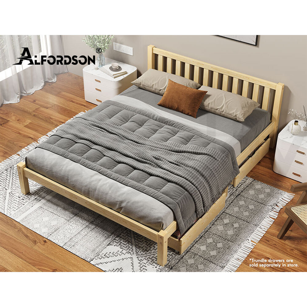 ALFORDSON Bed Frame Queen Double King Single Size Wooden Mattress Base Fenella - Picture 115 of 146