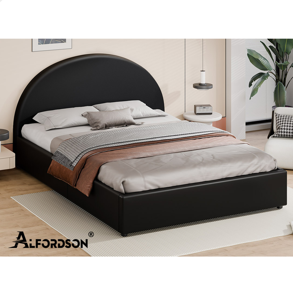 ALFORDSON Bed Frame Double Queen King RGB LED Gas Lift Storage Base Leather - Picture 718 of 1,903