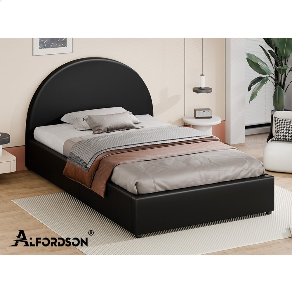 ALFORDSON Bed Frame Queen Double King Single Gas Lift-up Storage Leather Boucle - Picture 136 of 239