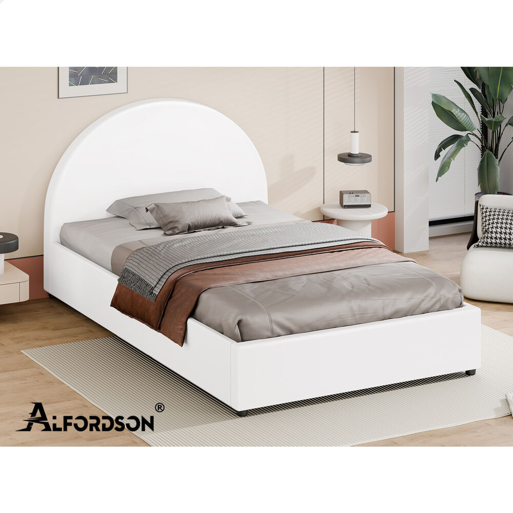 ALFORDSON Bed Frame Queen Double King Single Gas Lift-up Storage Leather Boucle - Picture 148 of 239