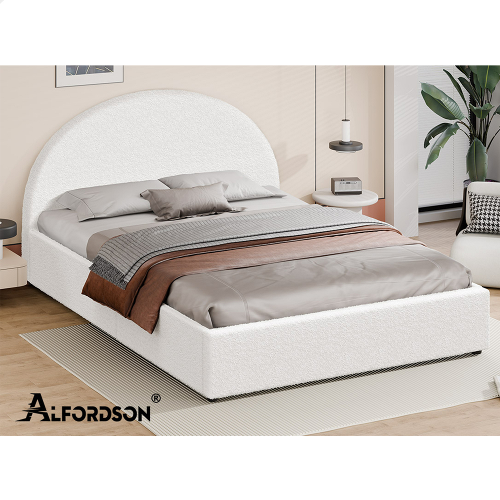 ALFORDSON Bed Frame Queen Double King Single Gas Lift-up Storage Leather Boucle - Picture 160 of 239