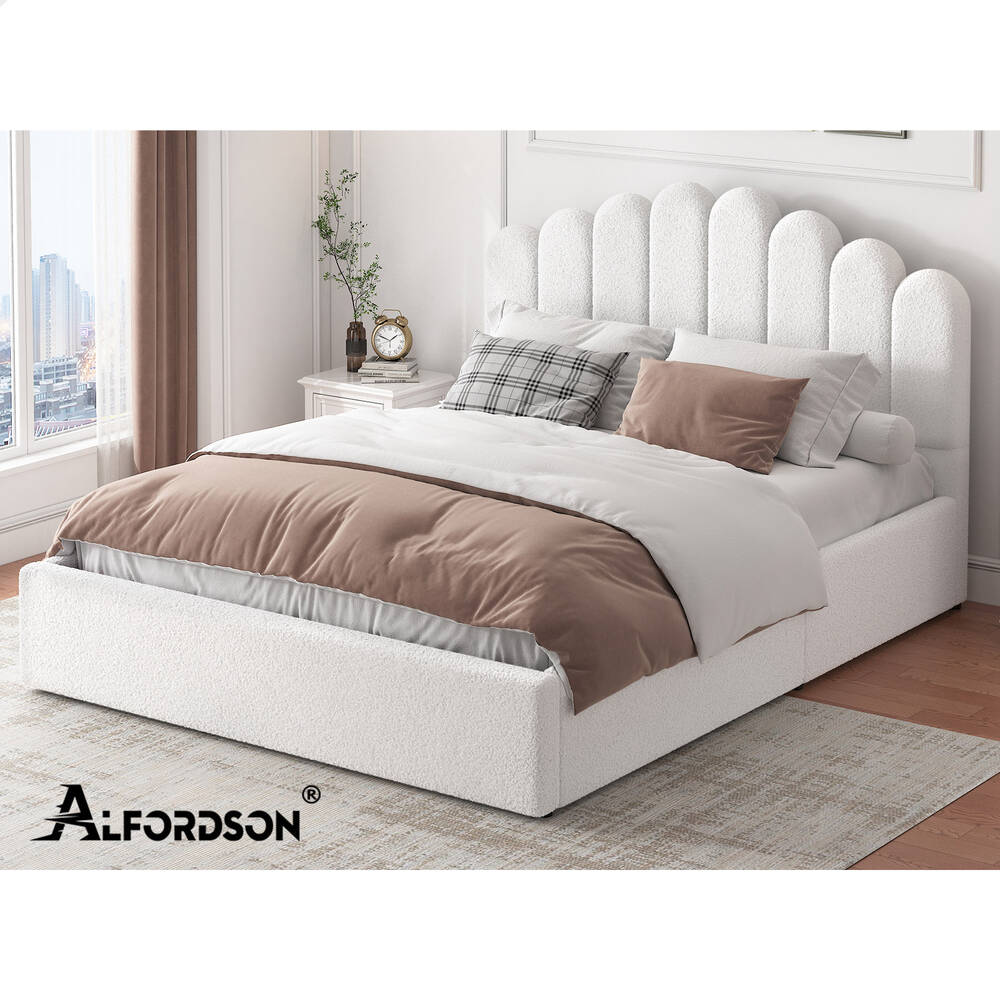 ALFORDSON Bed Frame Queen Double King Single Gas Lift Storage Leather Boucle - Picture 64 of 244