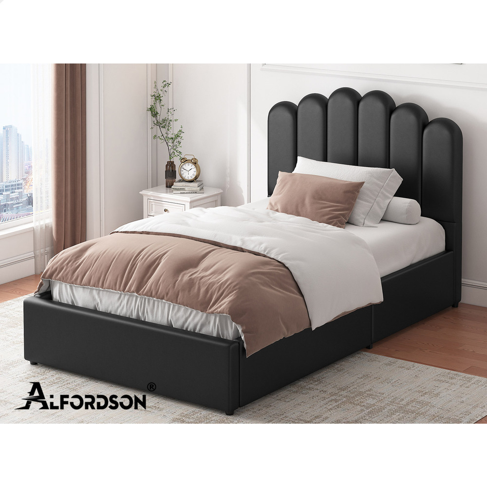 ALFORDSON Bed Frame Queen Double King Single Gas Lift Storage Leather Boucle - Picture 136 of 244