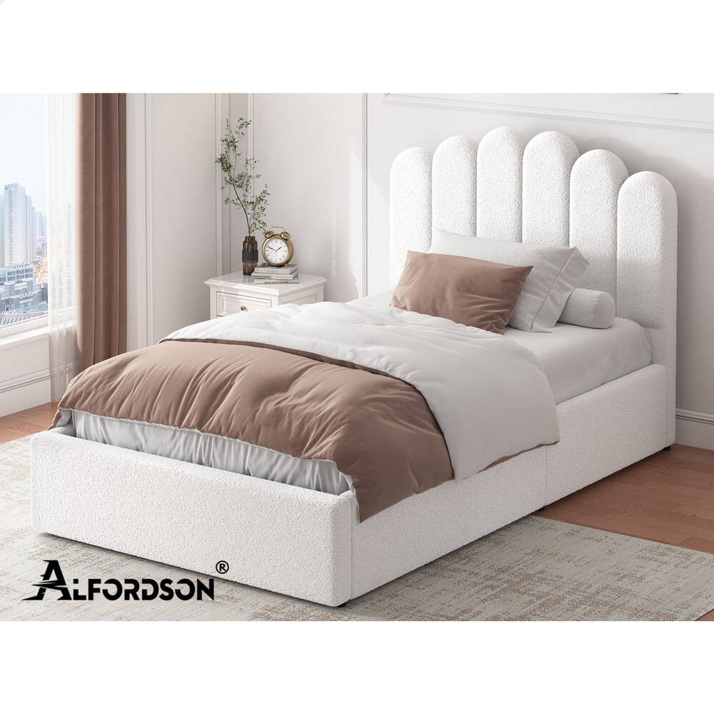 ALFORDSON Bed Frame Queen Double King Single Gas Lift Storage Leather Boucle - Picture 112 of 244