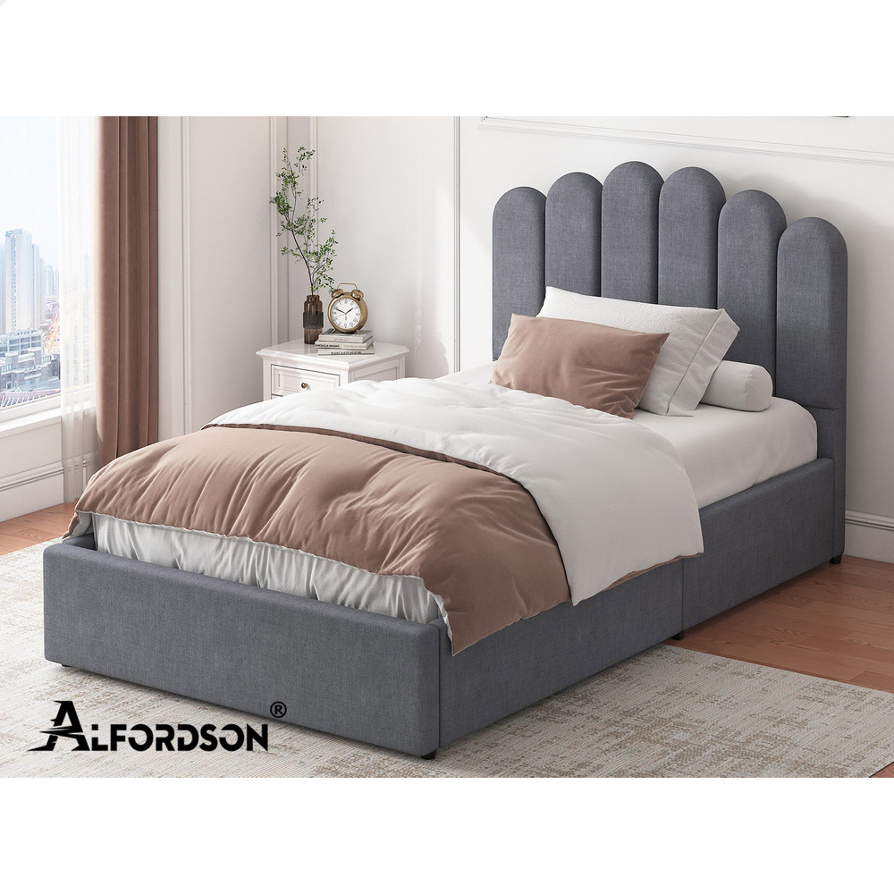 ALFORDSON Bed Frame Queen Double King Single Gas Lift Storage Leather Boucle - Picture 124 of 244