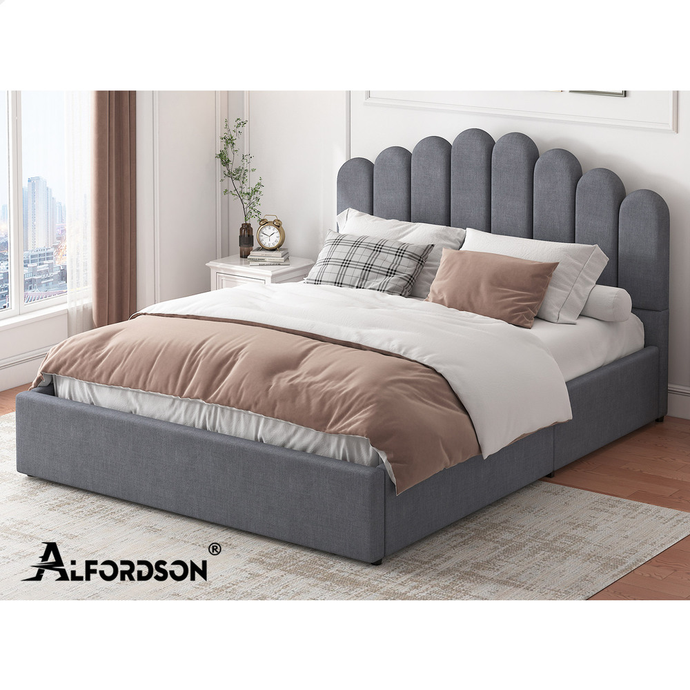 ALFORDSON Bed Frame Queen Double King Single Gas Lift Storage Leather Boucle - Picture 172 of 244