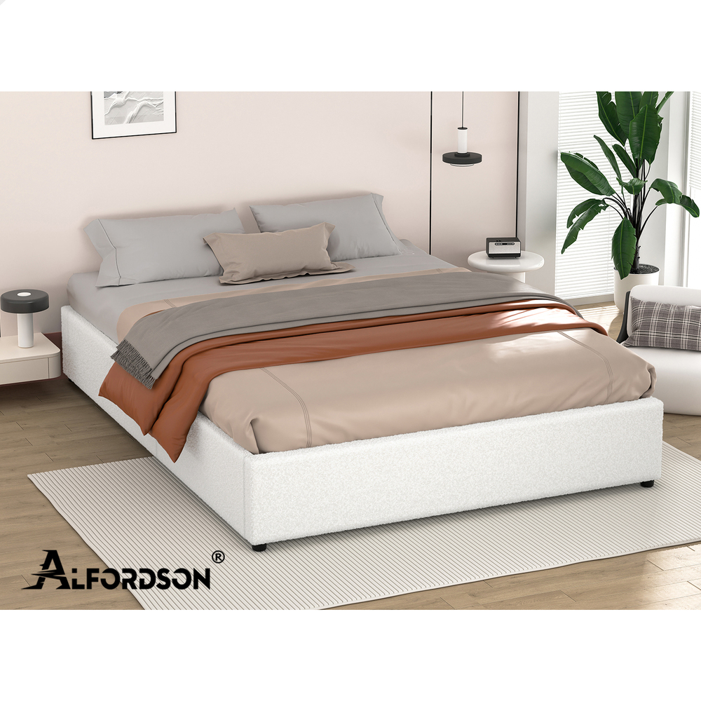 ALFORDSON Bed Frame Queen Double King Single Gas Lift Storage Fabric Boucle - Picture 84 of 361