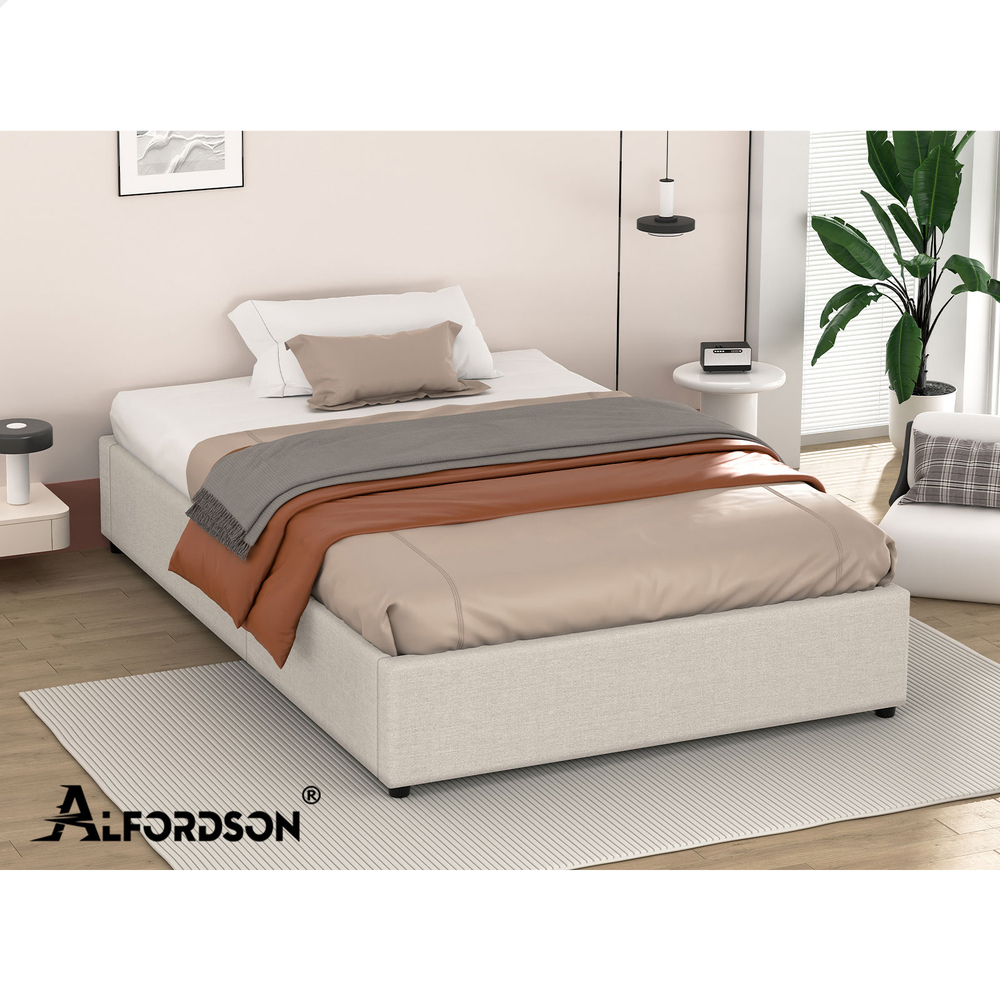 ALFORDSON Bed Frame Queen Double King Single Gas Lift Storage Fabric Boucle - Picture 180 of 361
