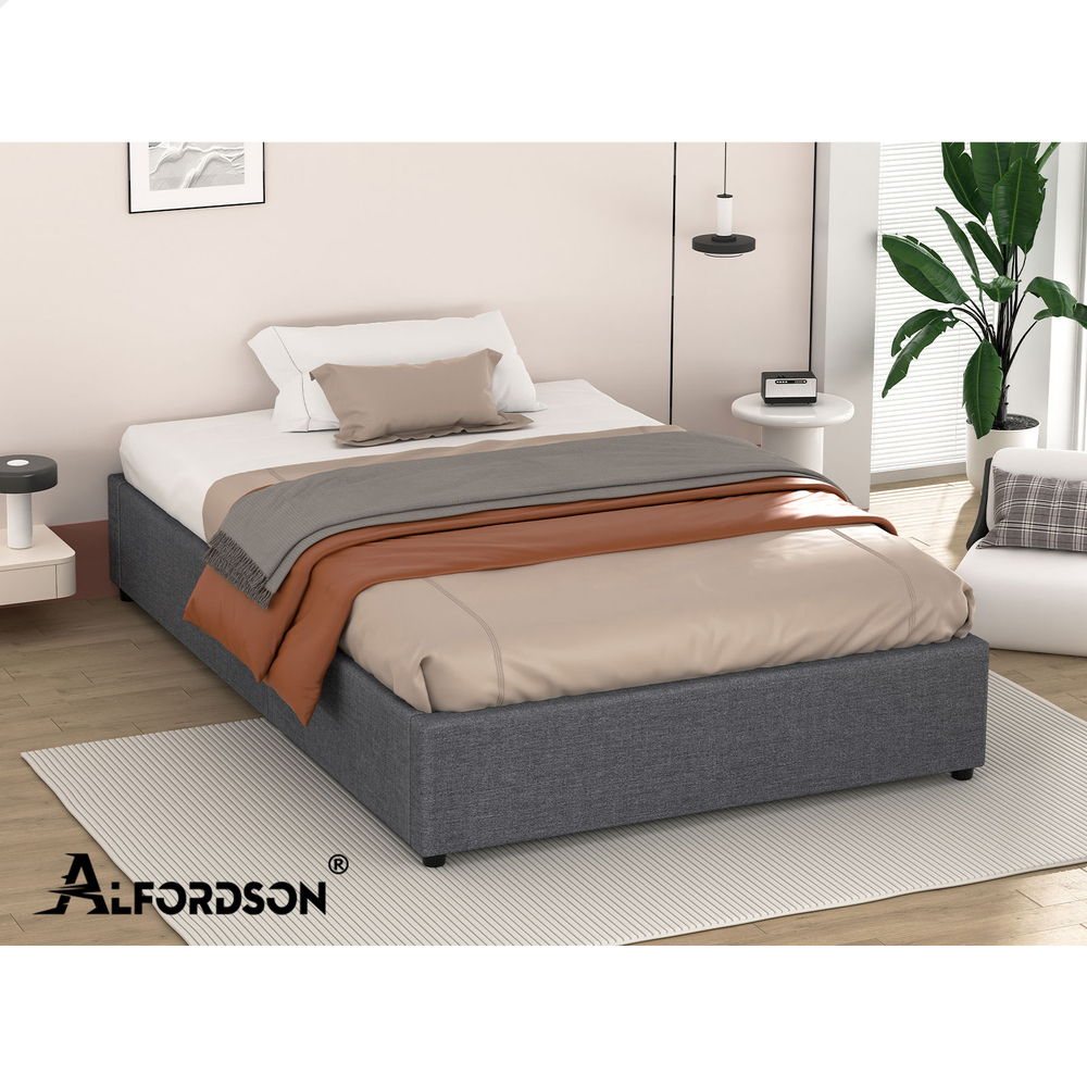 ALFORDSON Bed Frame Double Queen King RGB LED Gas Lift Storage Base Leather - Picture 1,567 of 1,903