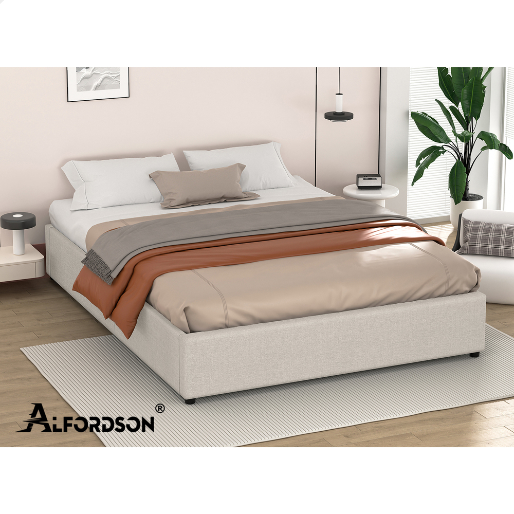 ALFORDSON Bed Frame Queen Double King Single Gas Lift Storage Fabric Boucle - Picture 252 of 361
