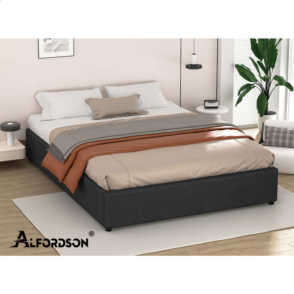 ALFORDSON Bed Frame Queen Double King Single Gas Lift Storage Fabric Boucle - Picture 240 of 361