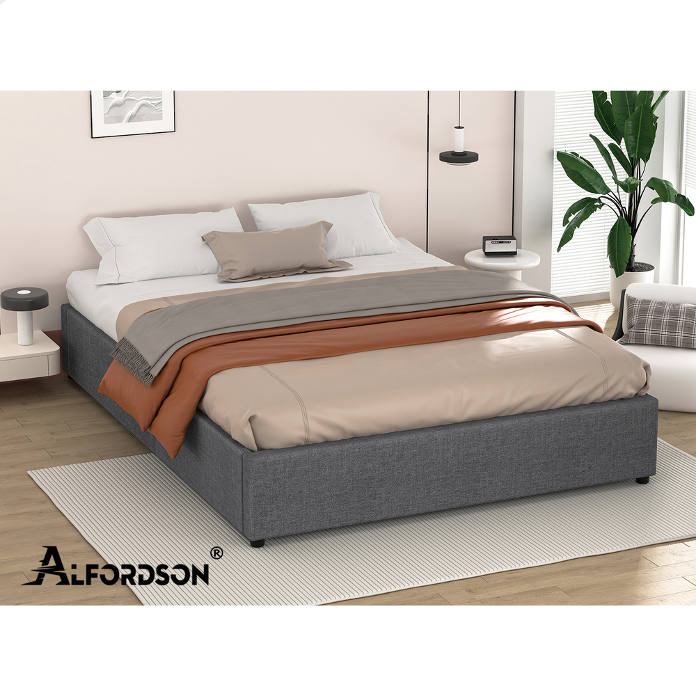 ALFORDSON Bed Frame Queen Double King Single Gas Lift Storage Fabric Boucle - Picture 264 of 361