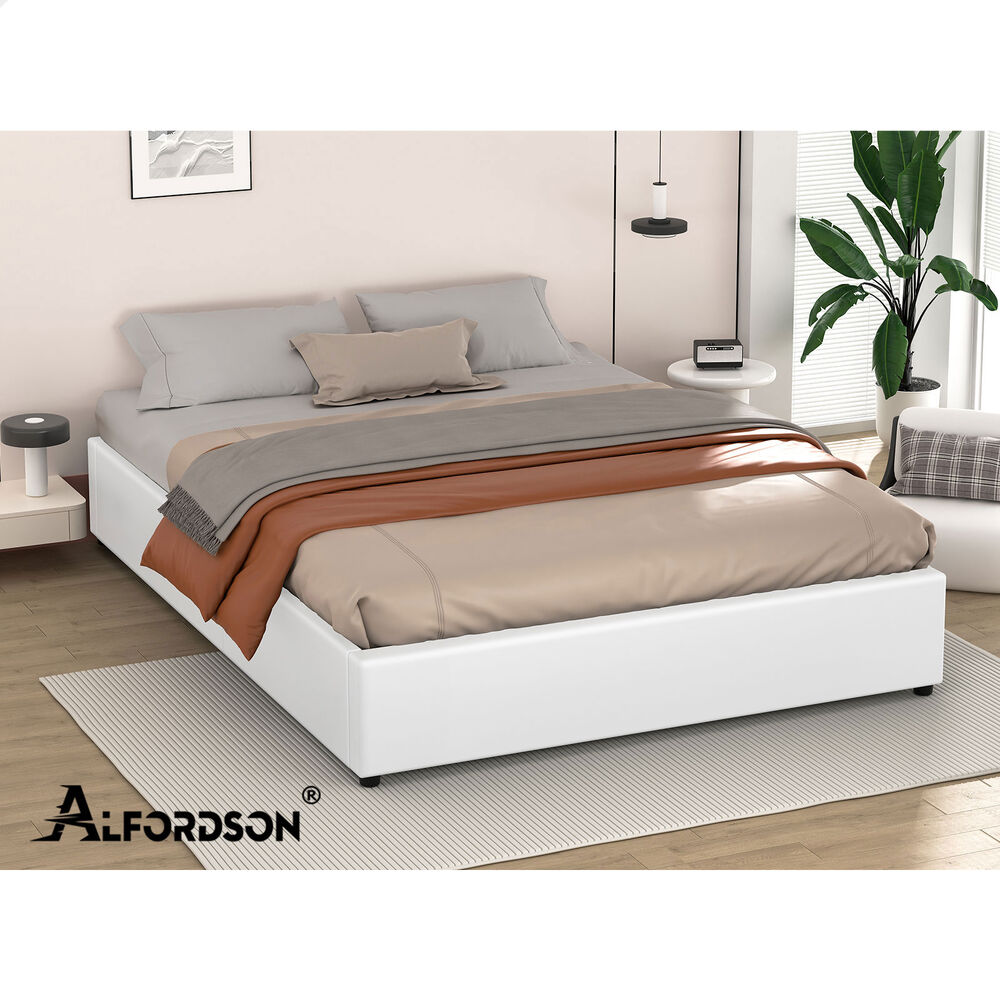 ALFORDSON Bed Frame Queen Double King Single Gas Lift Storage Fabric Boucle - Picture 288 of 361