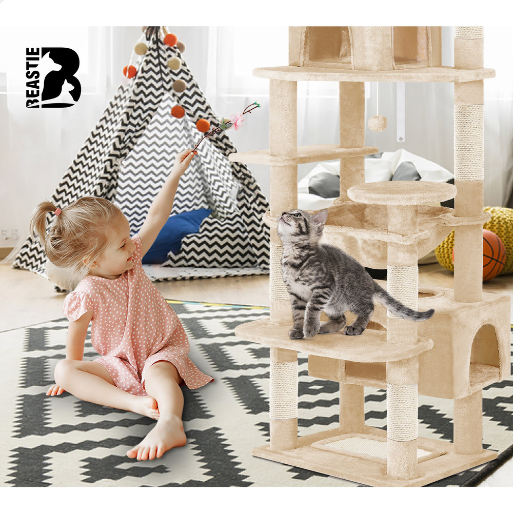 BEASTIE Cat Tree Tower Scratching Post Scratcher Condo House Furniture 184cm - Picture 13 of 38