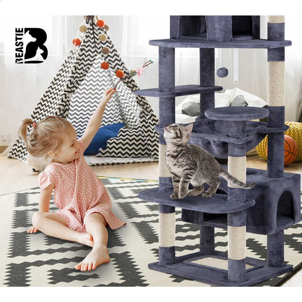 BEASTIE Cat Tree Tower Scratching Post Scratcher Condo House Furniture 184cm - Picture 37 of 38