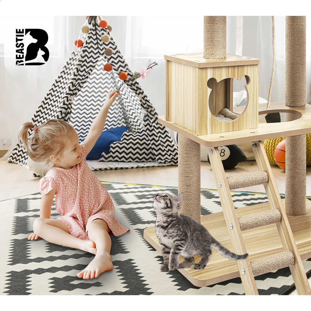 BEASTIE Cat Tree Scratching Post Scratcher Tower Condo House Furniture Bed Stand - Picture 208 of 474