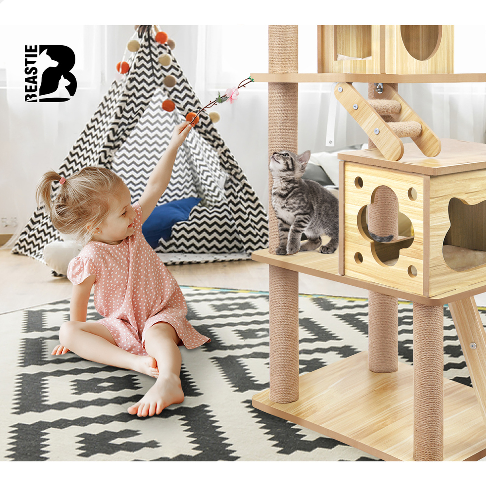 BEASTIE Cat Tree Scratching Post Scratcher Tower Condo House Furniture Bed Stand - Picture 473 of 474