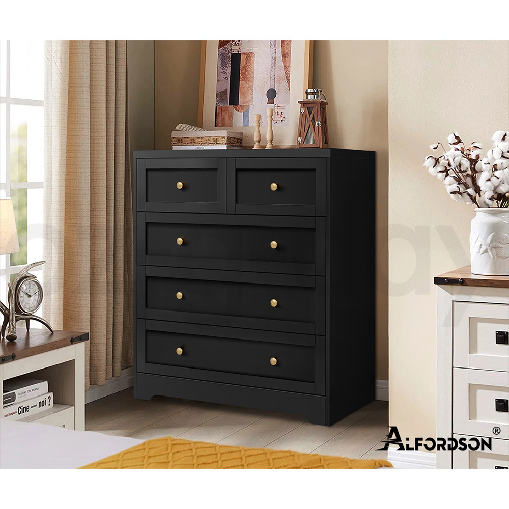 ALFORDSON 5 Chest of Drawers Hamptons Storage Cabinet Dresser Tallboy - Picture 21 of 34