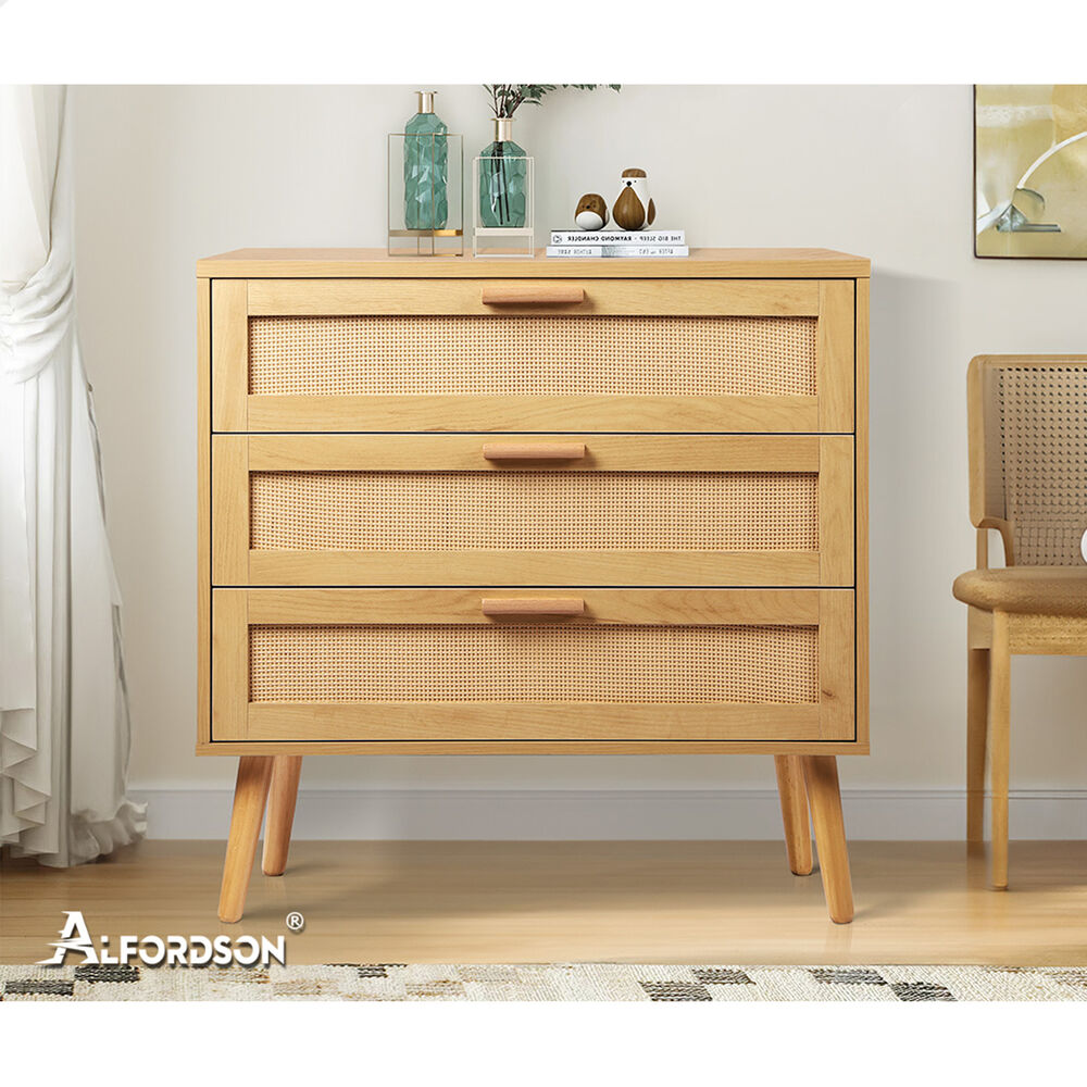 ALFORDSON Bedside Table Chest of Drawers Bedroom Set Rattan Storage Cabinet - Picture 63 of 88