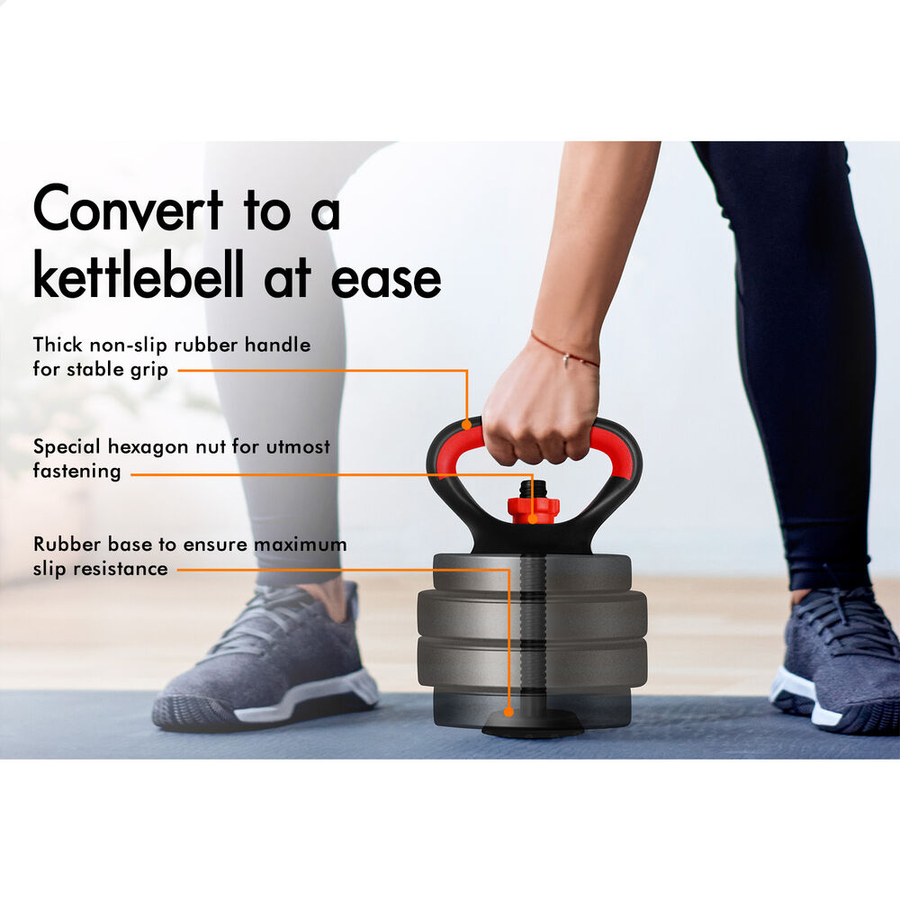 BLACK LORD 20kg 40kg Dumbbell Set Adjustable Barbell Kettlebell Home Gym Fitness - Picture 48 of 63