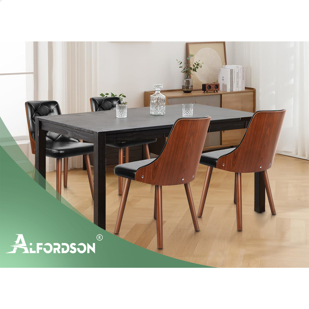 ALFORDSON Dining Chairs Kitchen Swivel PU Leather Sherpa Velvet Wooden x1/x2/x4 - Picture 75 of 592