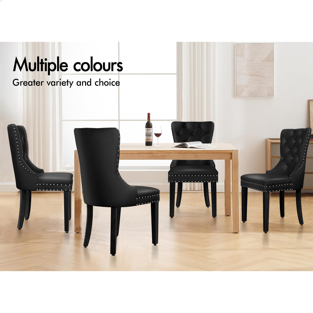 ALFORDSON 2x/4x Dining Chair Kitchen Padded Diamond Tufted Velvet Leather Fabric - Picture 13 of 114
