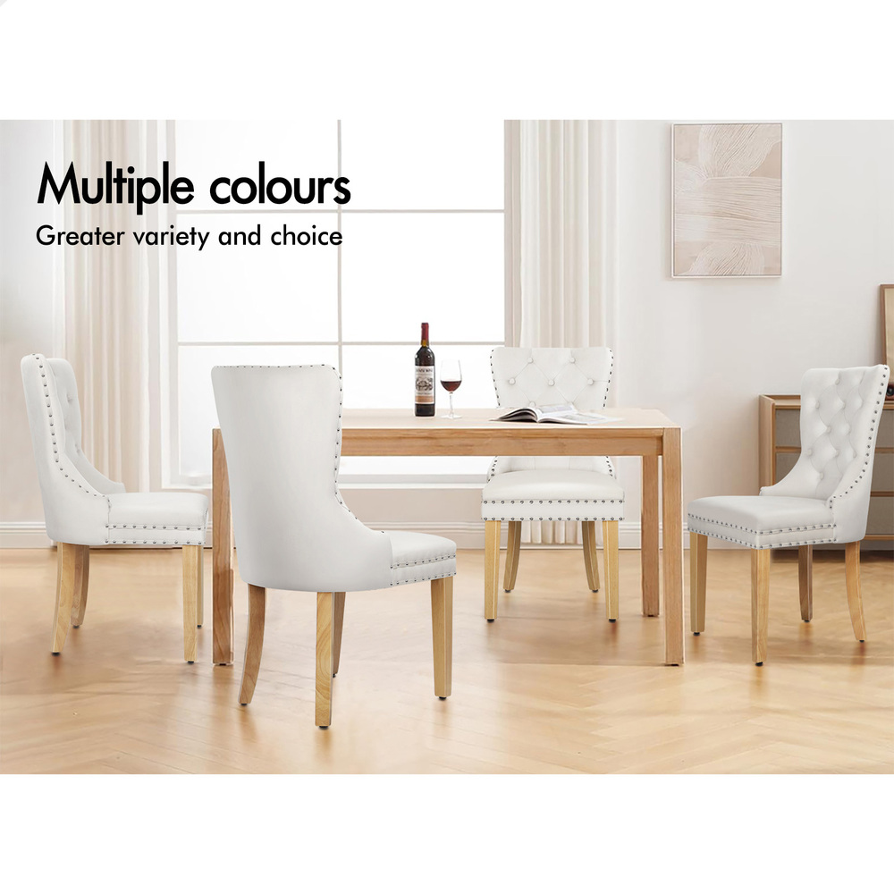ALFORDSON 2x/4x Dining Chair Kitchen Padded Diamond Tufted Velvet Leather Fabric - Picture 65 of 114