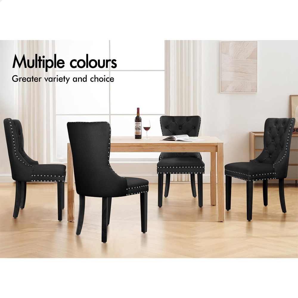ALFORDSON 2x/4x Dining Chair Kitchen Padded Diamond Tufted Velvet Leather Fabric - Picture 77 of 114