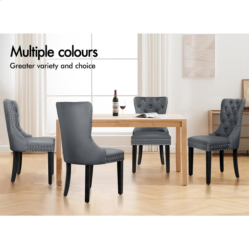 ALFORDSON 2x/4x Dining Chair Kitchen Padded Diamond Tufted Velvet Leather Fabric - Picture 101 of 114