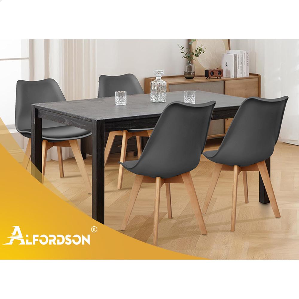 ALFORDSON Dining Chairs Kitchen Swivel PU Leather Sherpa Velvet Wooden x1/x2/x4 - Picture 473 of 592