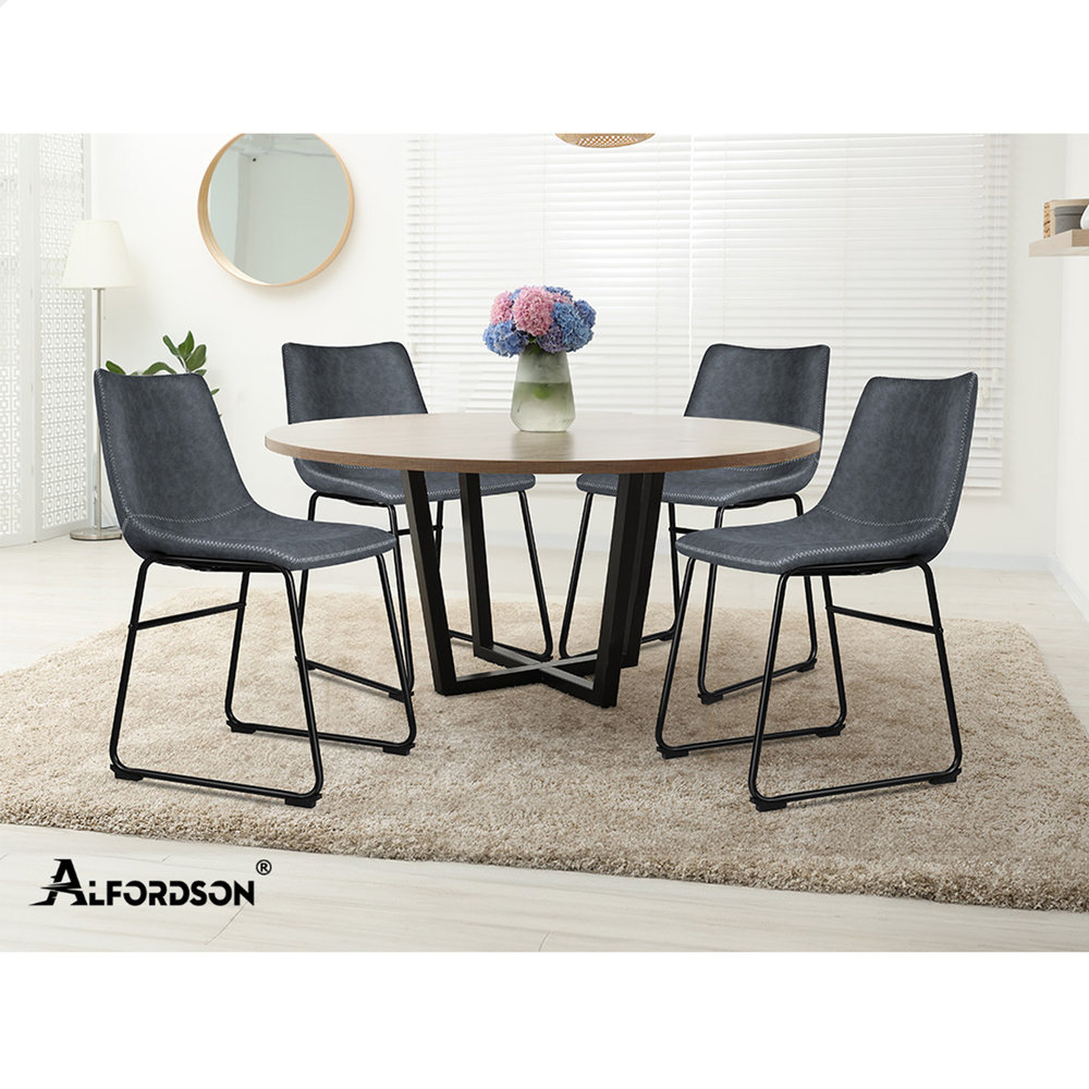 ALFORDSON Dining Chairs Kitchen Swivel PU Leather Sherpa Velvet Wooden x1/x2/x4 - Picture 555 of 592