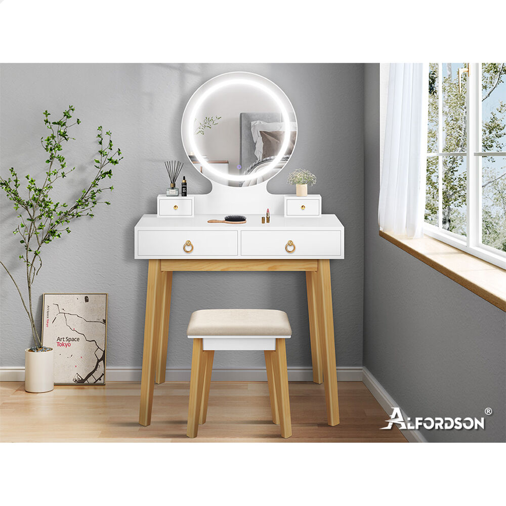 ALFORDSON Dressing Table Stool Set Makeup Mirror Storage Vanity Desk LED Bulbs - Picture 322 of 520