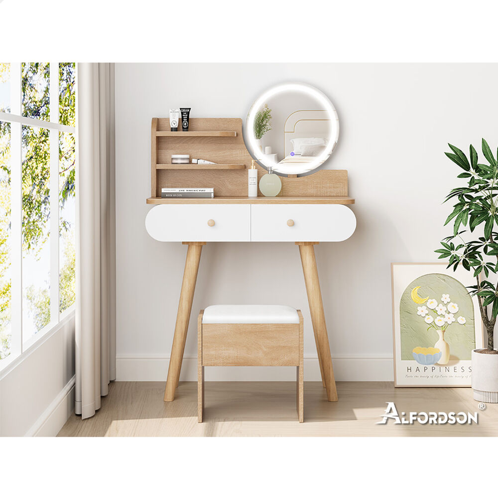 ALFORDSON Dressing Table Stool Set Makeup Mirror Storage Vanity Desk LED Bulbs - Picture 255 of 520