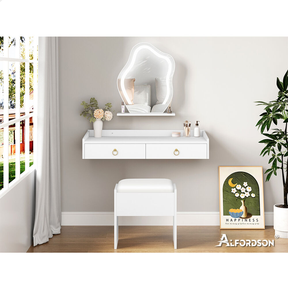 ALFORDSON Dressing Table Stool Set Makeup Mirror Storage Vanity Desk LED Bulbs - Picture 369 of 520