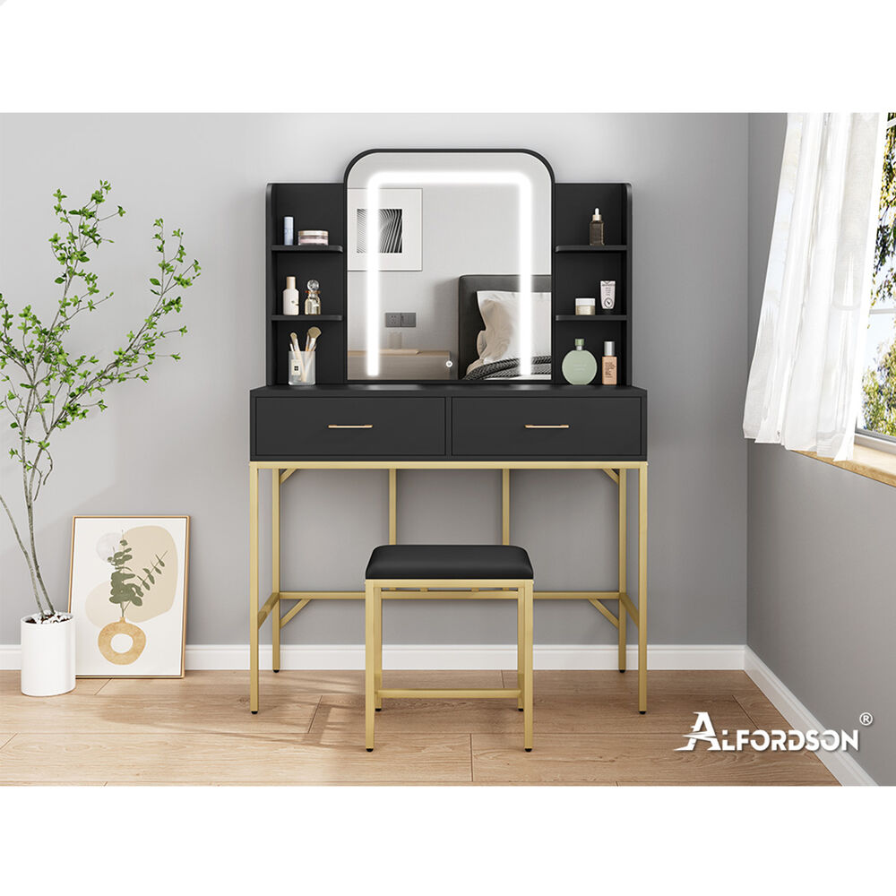 ALFORDSON Dressing Table Stool Set Makeup Mirror Storage Vanity Desk LED Bulbs - Picture 221 of 520