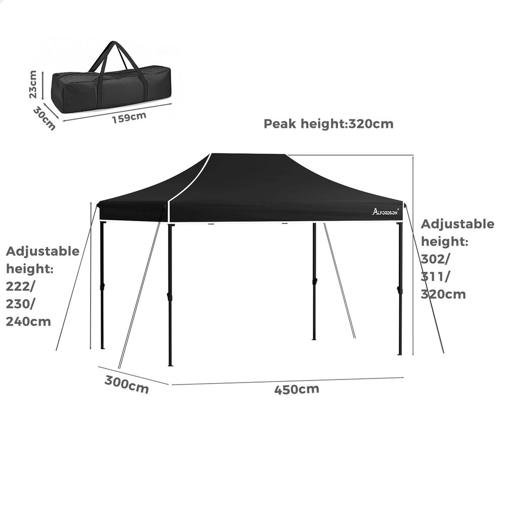 ALFORDSON Gazebo 3x4.5m Pop Up Marquee Outdoor Folding Tent Wedding Party Canopy - Picture 14 of 99