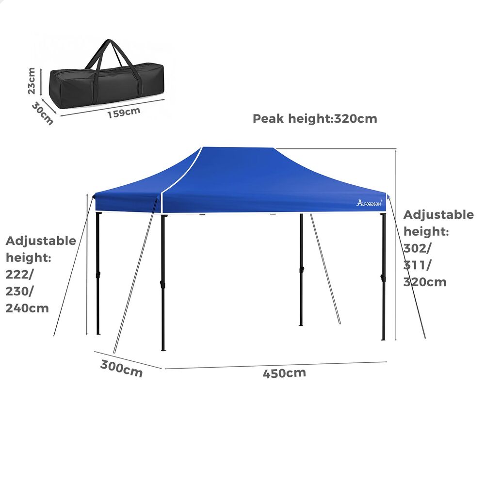ALFORDSON Gazebo 3x4.5m Pop Up Marquee Outdoor Folding Tent Wedding Party Canopy - Picture 26 of 99