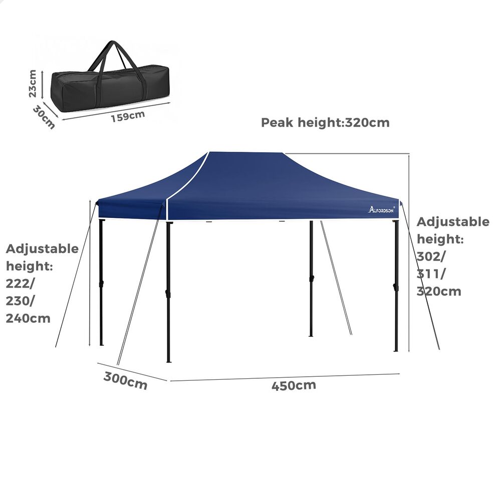 ALFORDSON Gazebo 3x4.5m Pop Up Marquee Outdoor Folding Tent Wedding Party Canopy - Picture 38 of 99